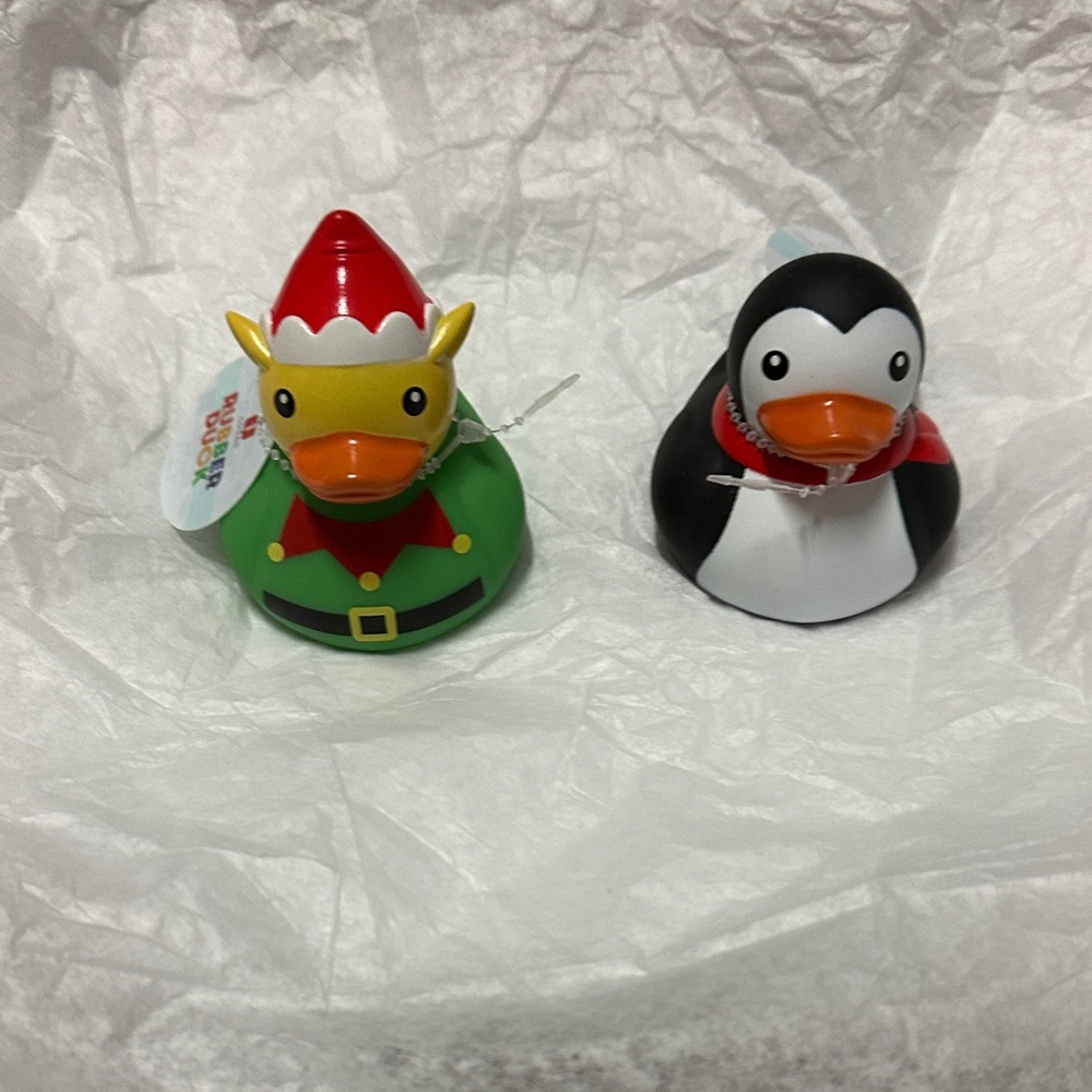 Rubber Duck Bundle Holiday Christmas Elf and Penguin Set